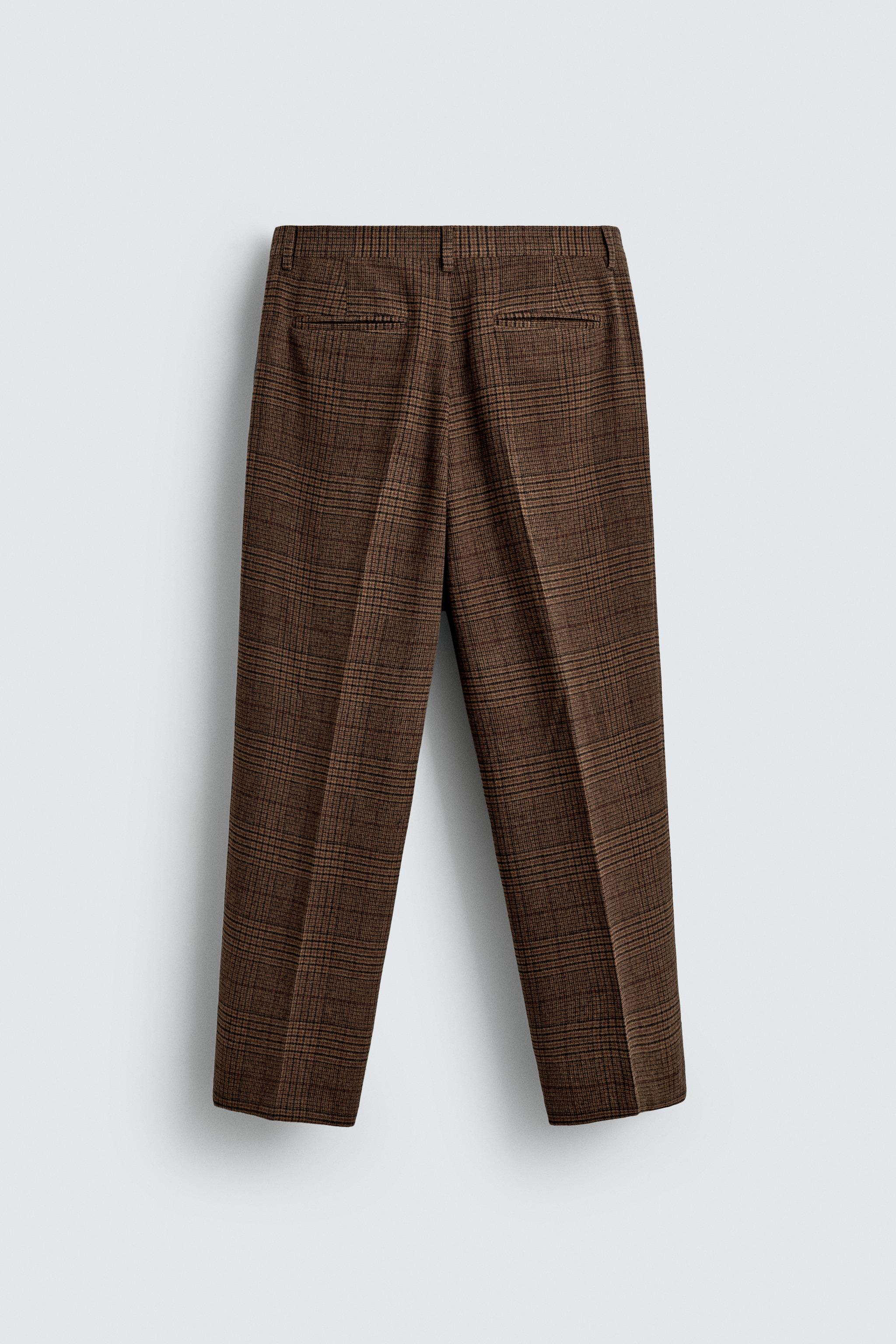 PLAID SUIT PLEATED PANTS